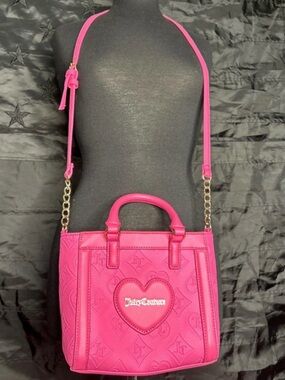 Juicy Couture Hot Pink Heart Logo Crossbody Bag